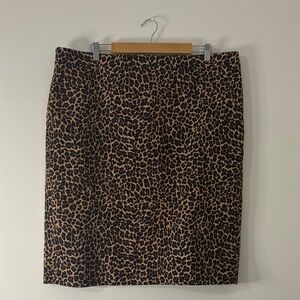 J. Crew Leopard Print Pencil Skirt Plus Size 18 Animal Print Mob Wife Bold Print